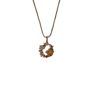 Disney Beauty and the Beast Etsy Handmade Gold Jewel Chain Charm Necklace